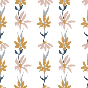 Wild flower rows white background 9x9