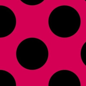 Large Polka Dot Pattern - Ruby and Black