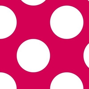 Large Polka Dot Pattern - Ruby and White