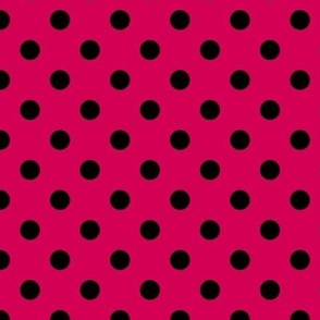 Polka Dot Pattern - Ruby and Black
