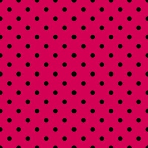 Small Polka Dot Pattern - Ruby and Black