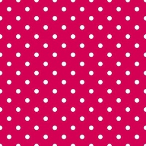 Small Polka Dot Pattern - Ruby and White