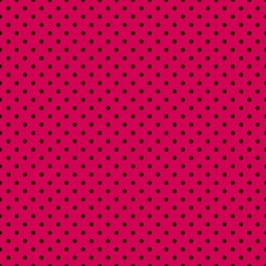 Tiny Polka Dot Pattern - Ruby and Black