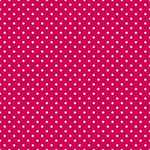 Tiny Polka Dot Pattern - Ruby and White
