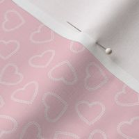 Love and Lace - All Around Hearts - White on Pink Mini