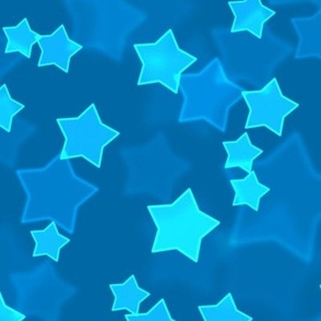 Large Starry Bokeh Pattern - French Blue Color