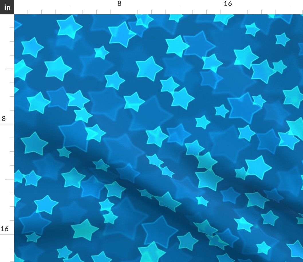 Large Starry Bokeh Pattern - French Blue Color