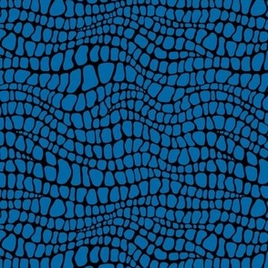 Alligator Pattern - French Blue and Black