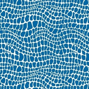 Alligator Pattern - French Blue and White