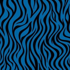 Zebra Stripe Pattern - French Blue and Black