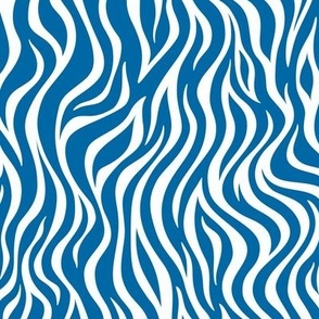 Zebra Stripe Pattern - French Blue and White