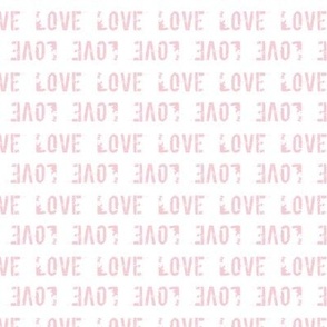 Love and Lace - Grungy Love Text Pink on White Mini