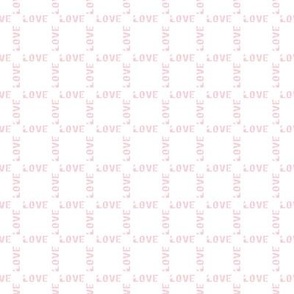 Love and Lace - Grungy Love text Plaid Pink on White Mini