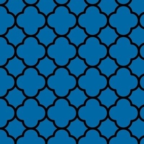 Quatrefoil Pattern-  French Blue and Black