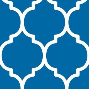 Extra Large Moroccan Tile Pattern-  French Blue and White