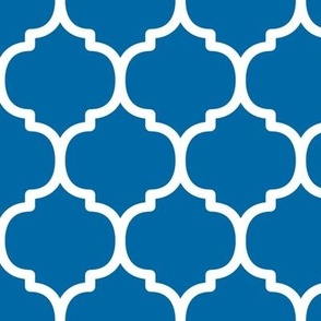 Large Moroccan Tile Pattern-  French Blue and White