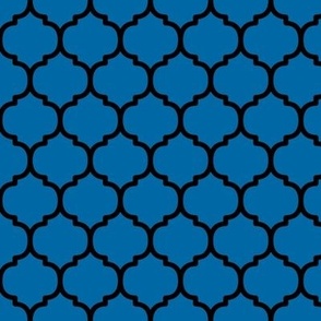Moroccan Tile Pattern-  French Blue and Black