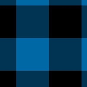 Extra Jumbo Gingham Pattern-  French Blue and Black