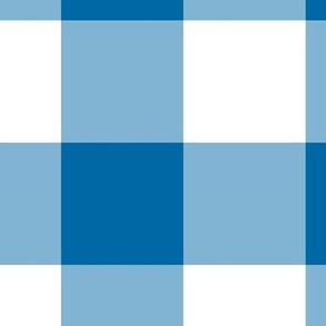 Extra Jumbo Gingham Pattern-  French Blue and White