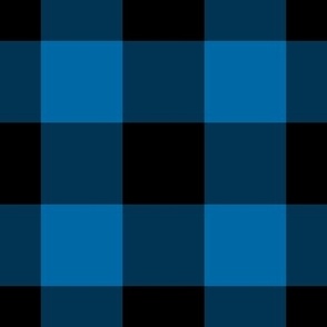 Jumbo Gingham Pattern-  French Blue and Black