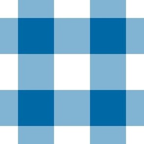 Jumbo Gingham Pattern-  French Blue and White