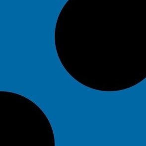 Jumbo Polka Dot Pattern - French Blue and Black