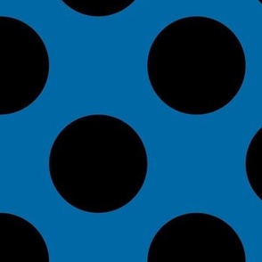 Large Polka Dot Pattern - French Blue and Black