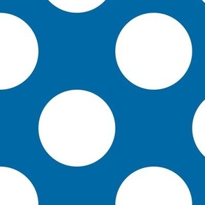 Large Polka Dot Pattern - French Blue and White
