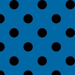 Big Polka Dot Pattern - French Blue and Black