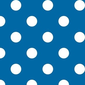 Big Polka Dot Pattern - French Blue and White