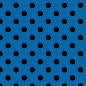 Polka Dot Pattern - French Blue and Black