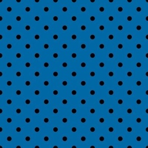 Small Polka Dot Pattern - French Blue and Black