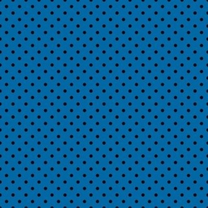 Tiny Polka Dot Pattern - French Blue and Black