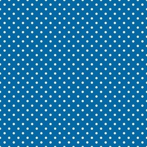 Tiny Polka Dot Pattern - French Blue and White