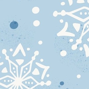 Snow Storm - Winter Snowflakes Fog Light Blue Jumbo Scale