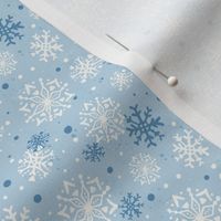 Snow Storm - Winter Snowflakes Fog Light Blue Small Scale