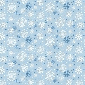 Snow Storm - Winter Snowflakes Fog Light Blue Small Scale