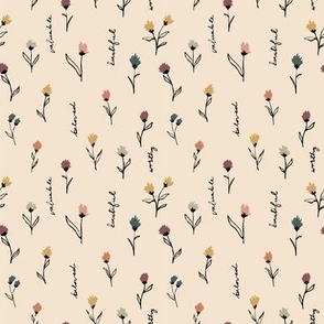 Beloved Wildflowers Cream Small 4x4in