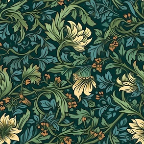 William Morris,pastel colors,floral pattern,big flowers,Art Nouveau,William Morris,Arts and Crafts,Vintage,Retro,Victorian,Design,Aesthetics,Nature-inspired,Ornate,Textiles,Floral patterns,Stylized forms,Curvilinear,Handcrafted,Colorful,Timeless,Decoratio