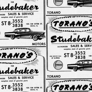 Bristol PA Studebaker car Dealership ad