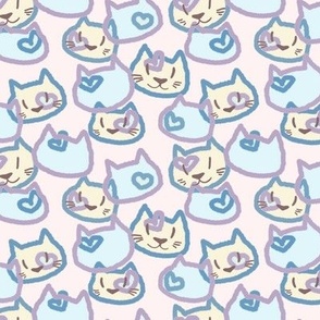 Pastel Kitty Bubbles Double