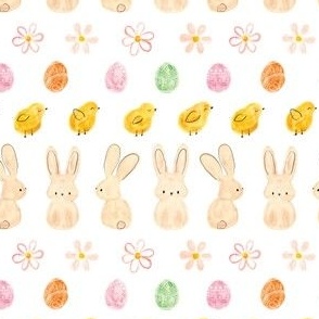 Easter Bunnies Easter Fabric 4x4