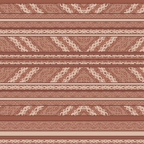 Illustrated Bohemian Stripe 1 - The Long and Winding Road - Earth Tone 2