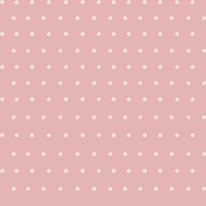 Ivory Polka Dots on Pink (large scale)