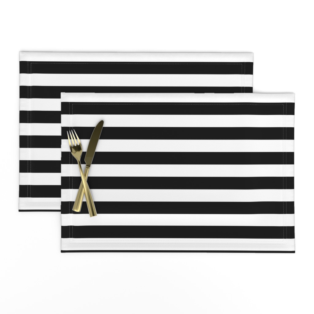 One Inch Stripes in Black and White