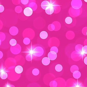 Large Sparkly Bokeh Pattern - Barbie Pink Color