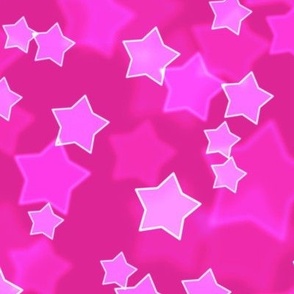 Large Starry Bokeh Pattern - Barbie Pink Color