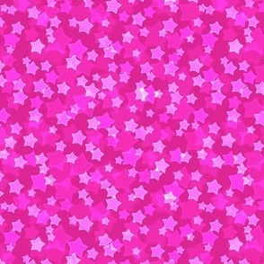 Small Starry Bokeh Pattern - Barbie Pink Color