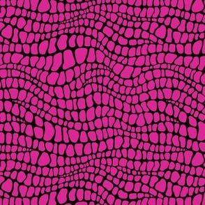 Alligator Pattern - Barbie Pink and Black