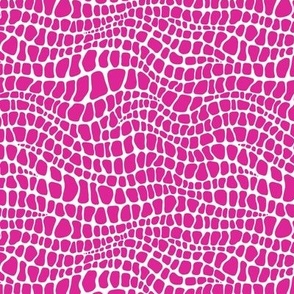 Alligator Pattern - Barbie Pink and White